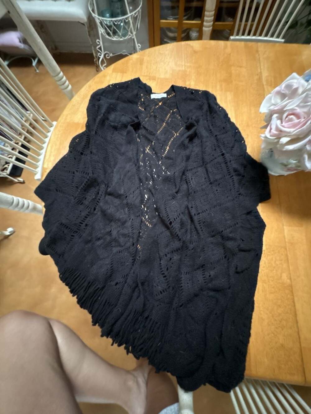 Soul Young Black Crochet Knit Cardigan Size L
